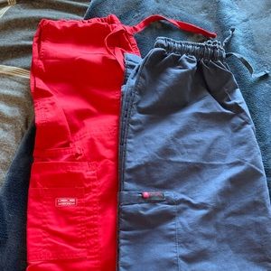 Scrub Pants, Navy and Red